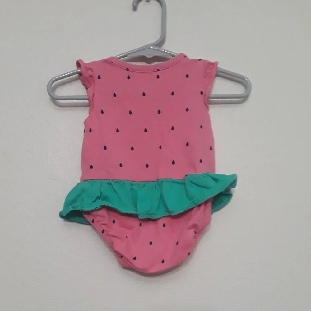 Carter's Pink and Green Watermalon Bodysuit
